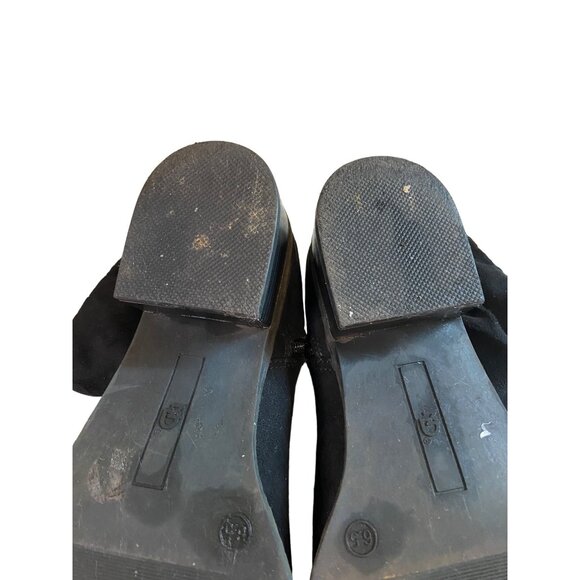 New Direction Womens Ankle Boots 6.5 Black Ultra Suede Low Block Heel Goth - Picture 5 of 8